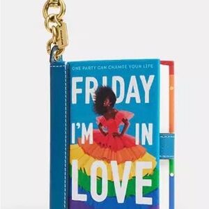 Coach Kids Blue Rainbow 'Friday I'm In Love' Book Charm Wallet